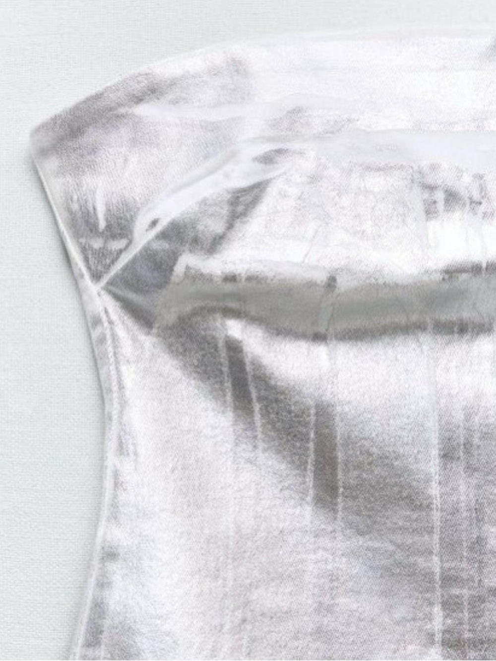 Zara silver denim Strapless Silver Maxi Dress - Elegant Evening Gown photoshoot - Picture 8 of 16